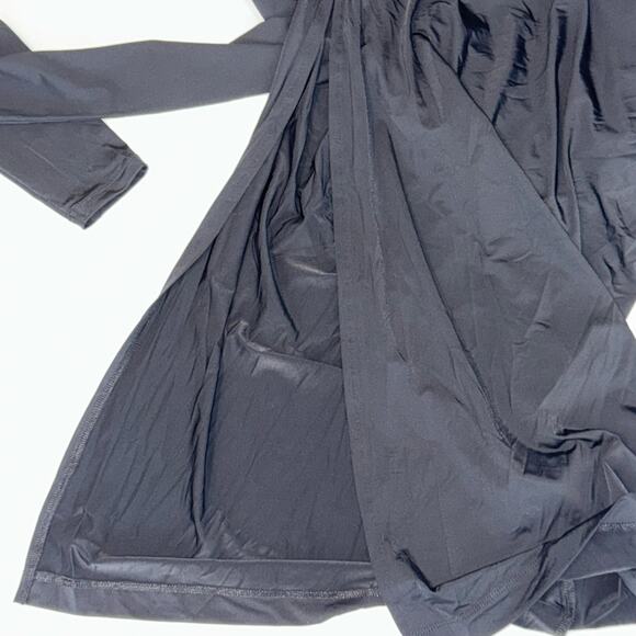 Zara NWT Black Cutout Maxi Dress Medium Long Sleeve Ruched Bodycon Modern - Picture 8 of 13